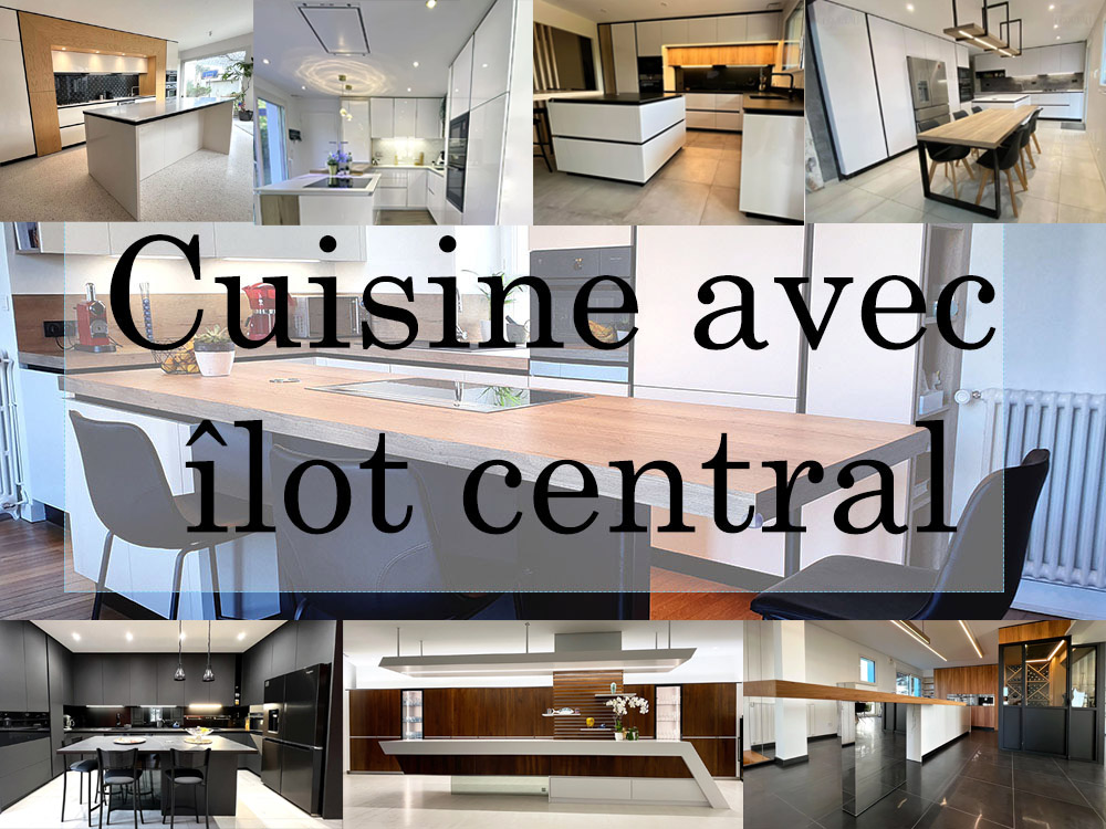 Cusine équipée avec ilot central