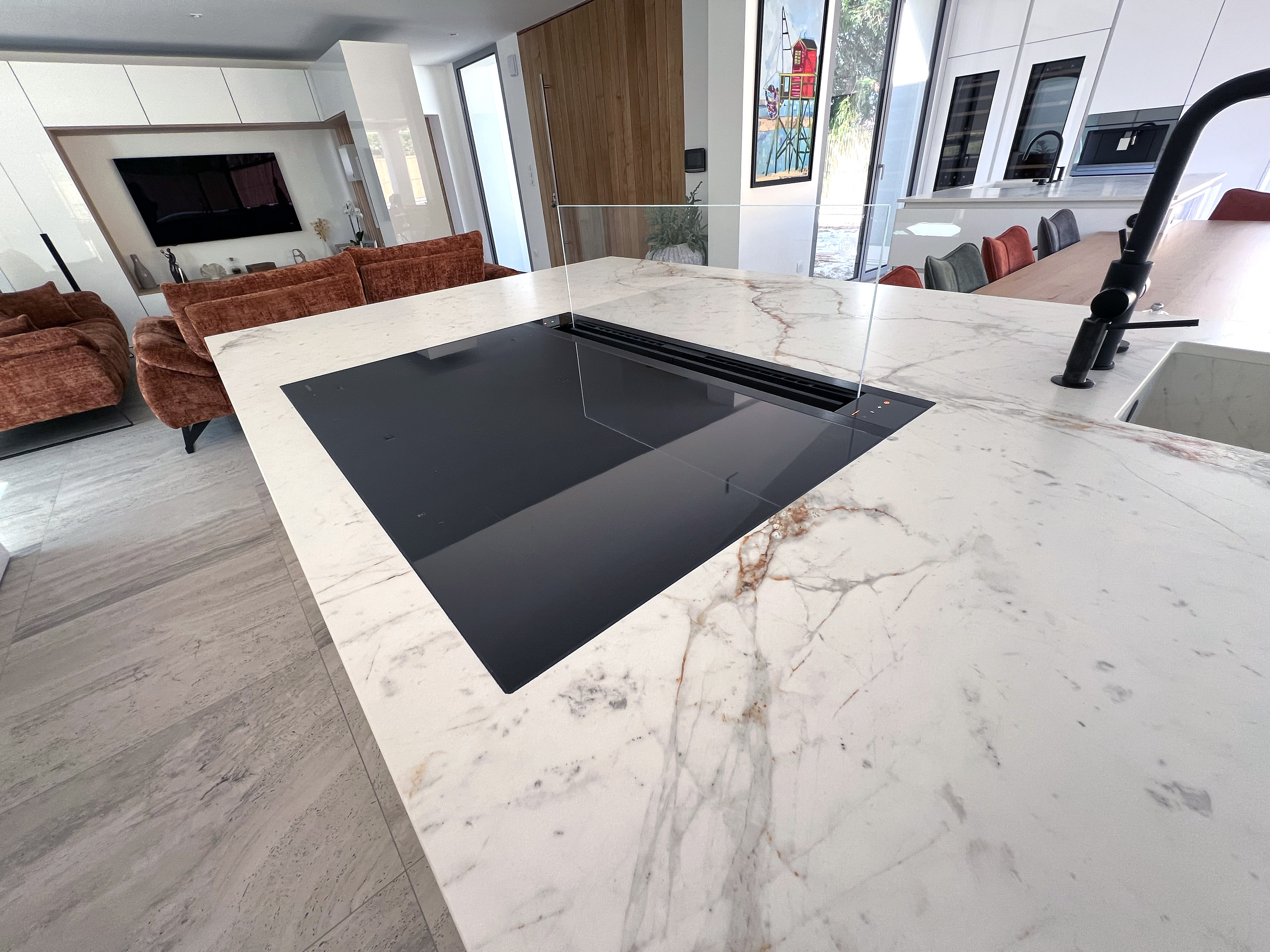 Plaque Gaggenau avec hotte de plan escamotable AL200