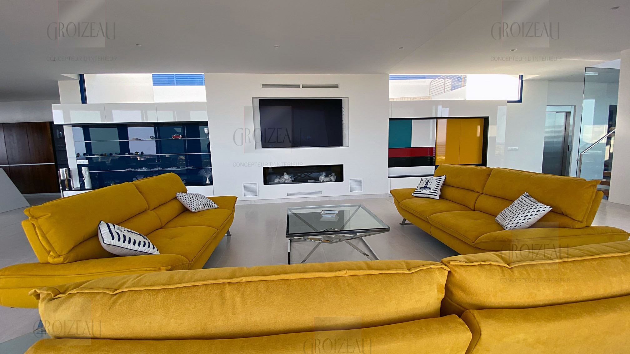 agencement de meuble de salon sur mesure