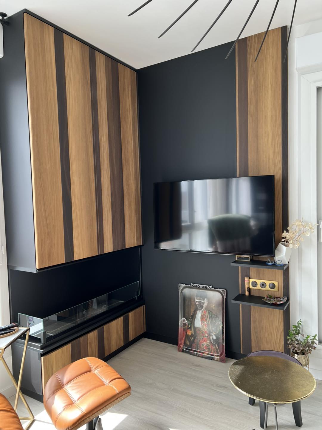 meuble deco cheminée et télévision