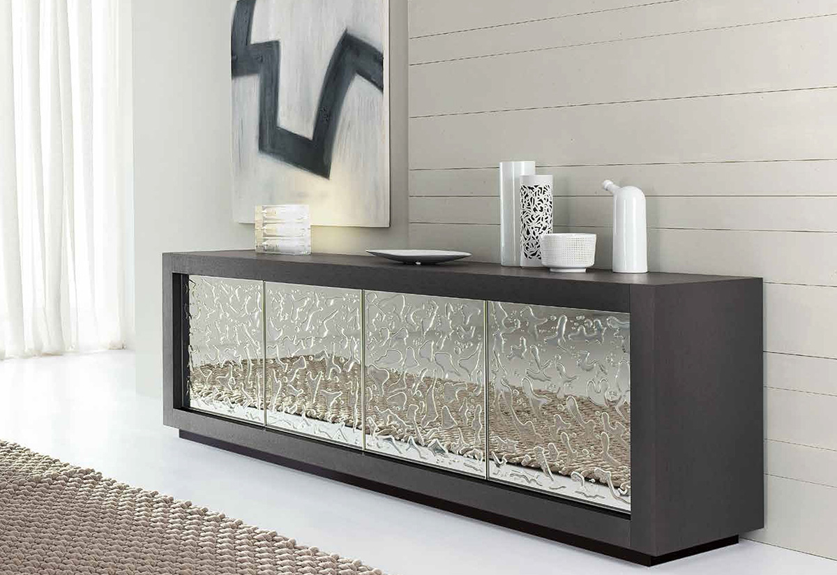 Buffet design Picasso chene et porte a cier design 