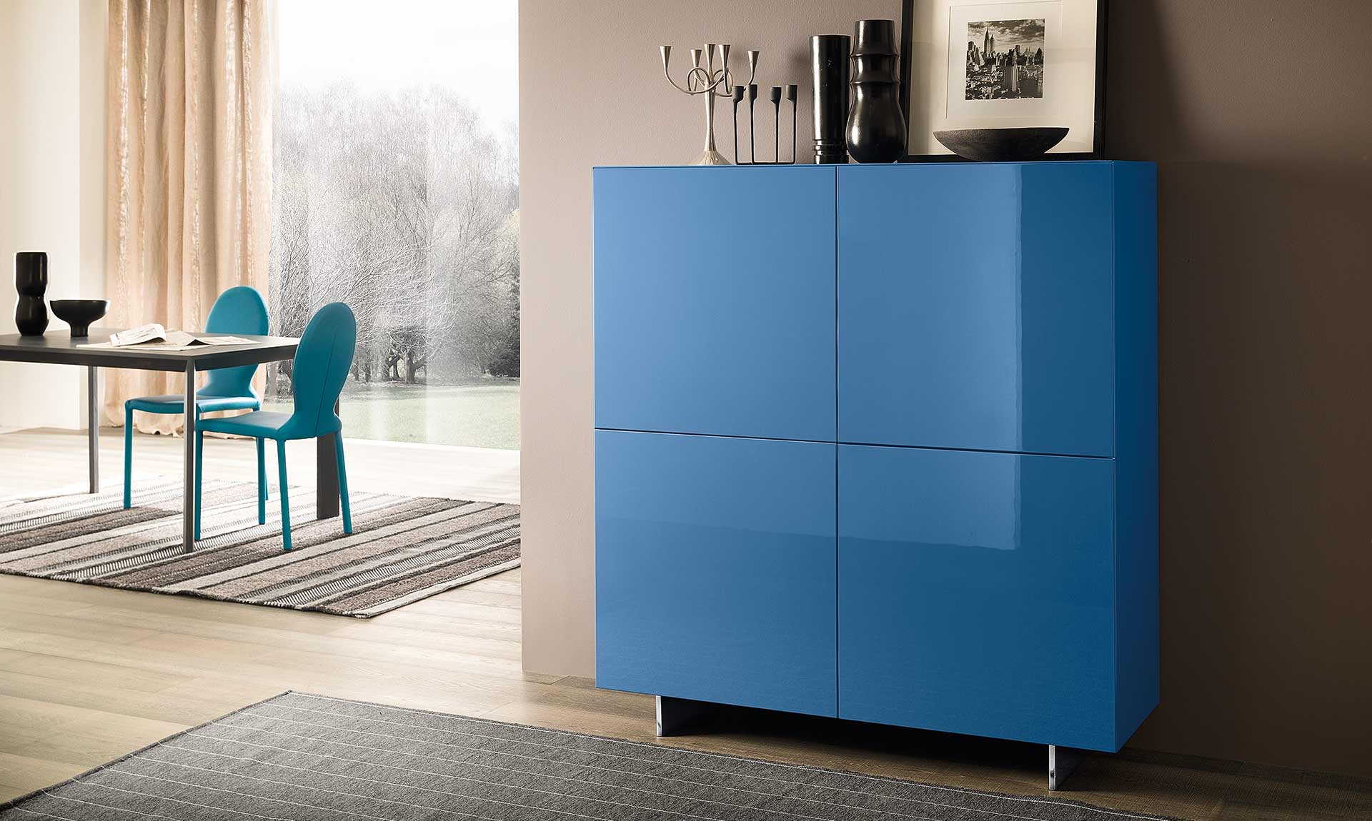 Buffet design bleu