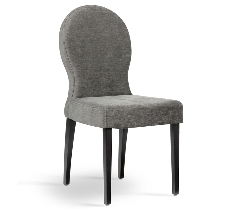 Chaise tissus gris dossier confort
