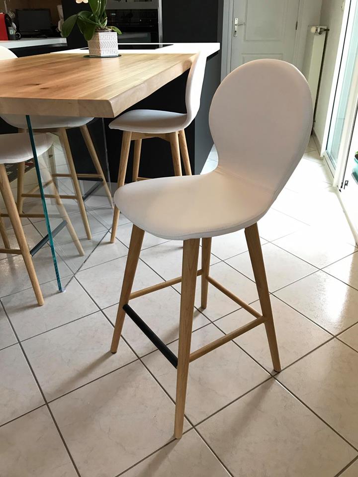 Chaise de cuisine blanche modèle Nina