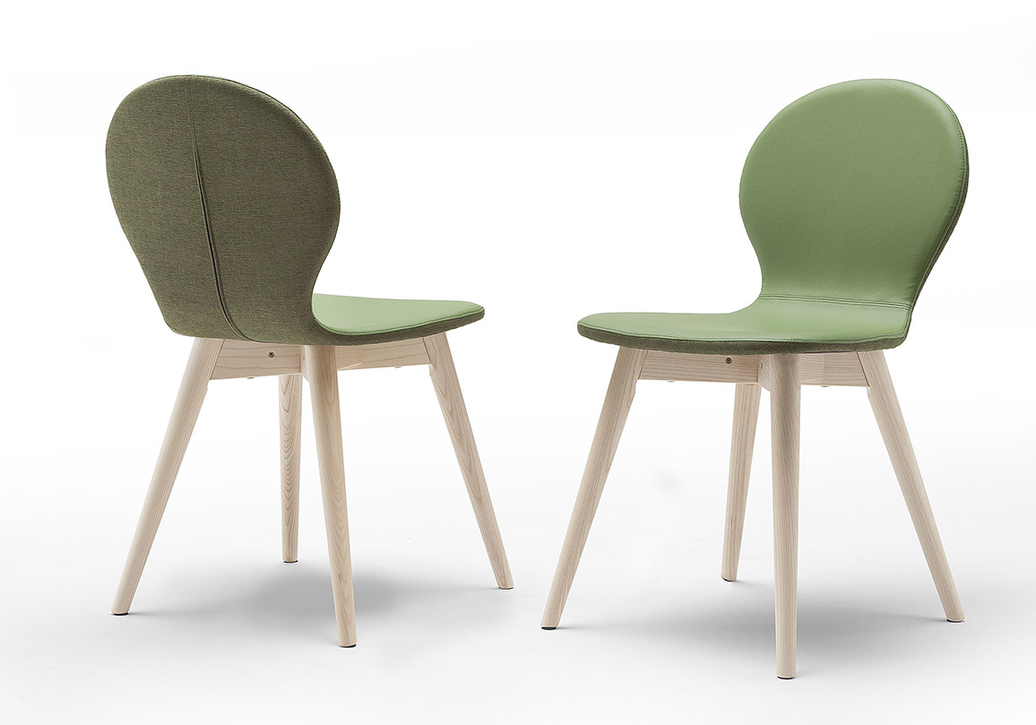 CHaise design cuir et tissus modèle altacorte nina