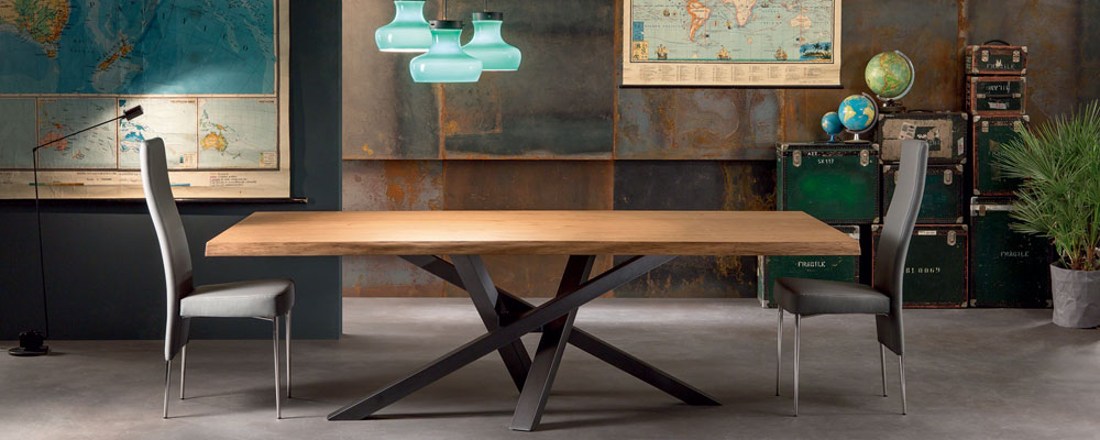 Table Riflessi pied shangai big plateau chene