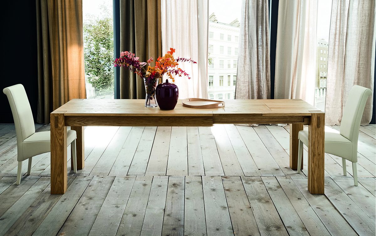 Table extensible design chene massif