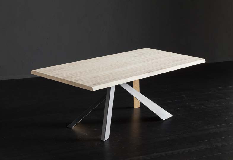 Table Altacorte Toronto avec pied acier et insert bois